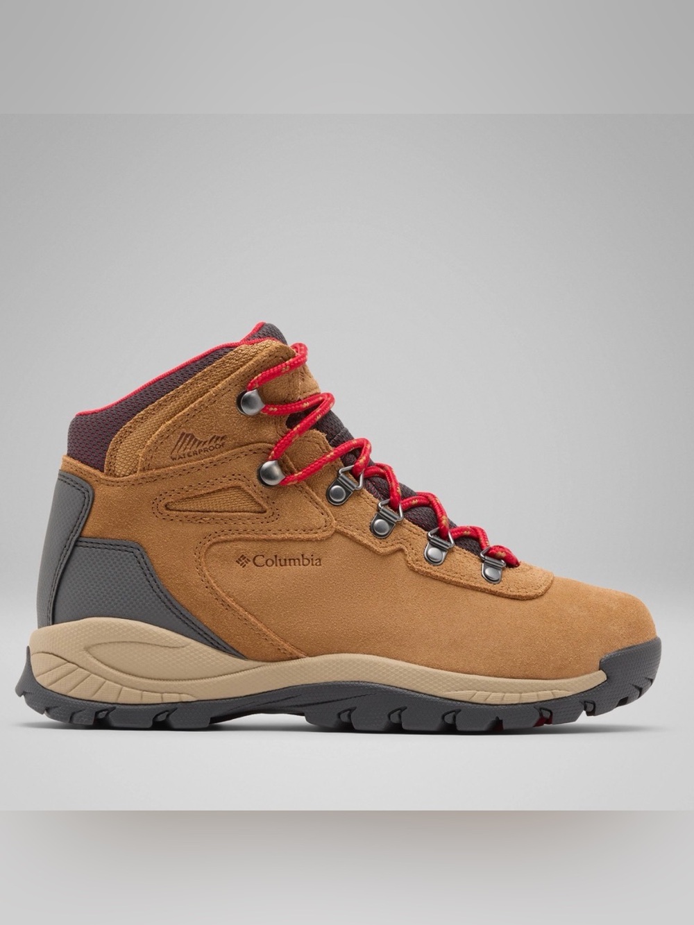 Columbia Women’s Tan Suede Hiking Boot with Red Laces